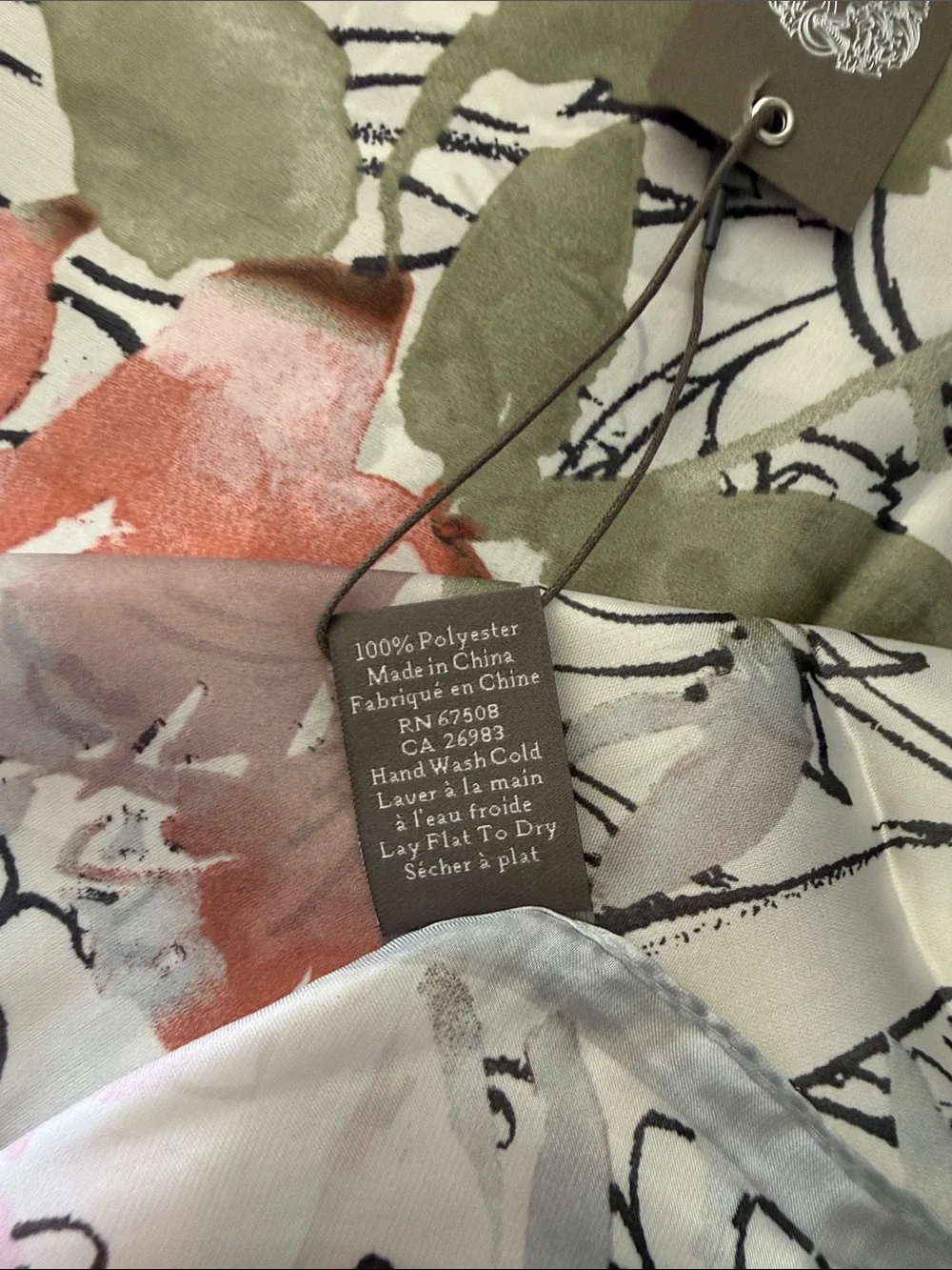Vince Camuto Pink and Cream Floral light weight scarf